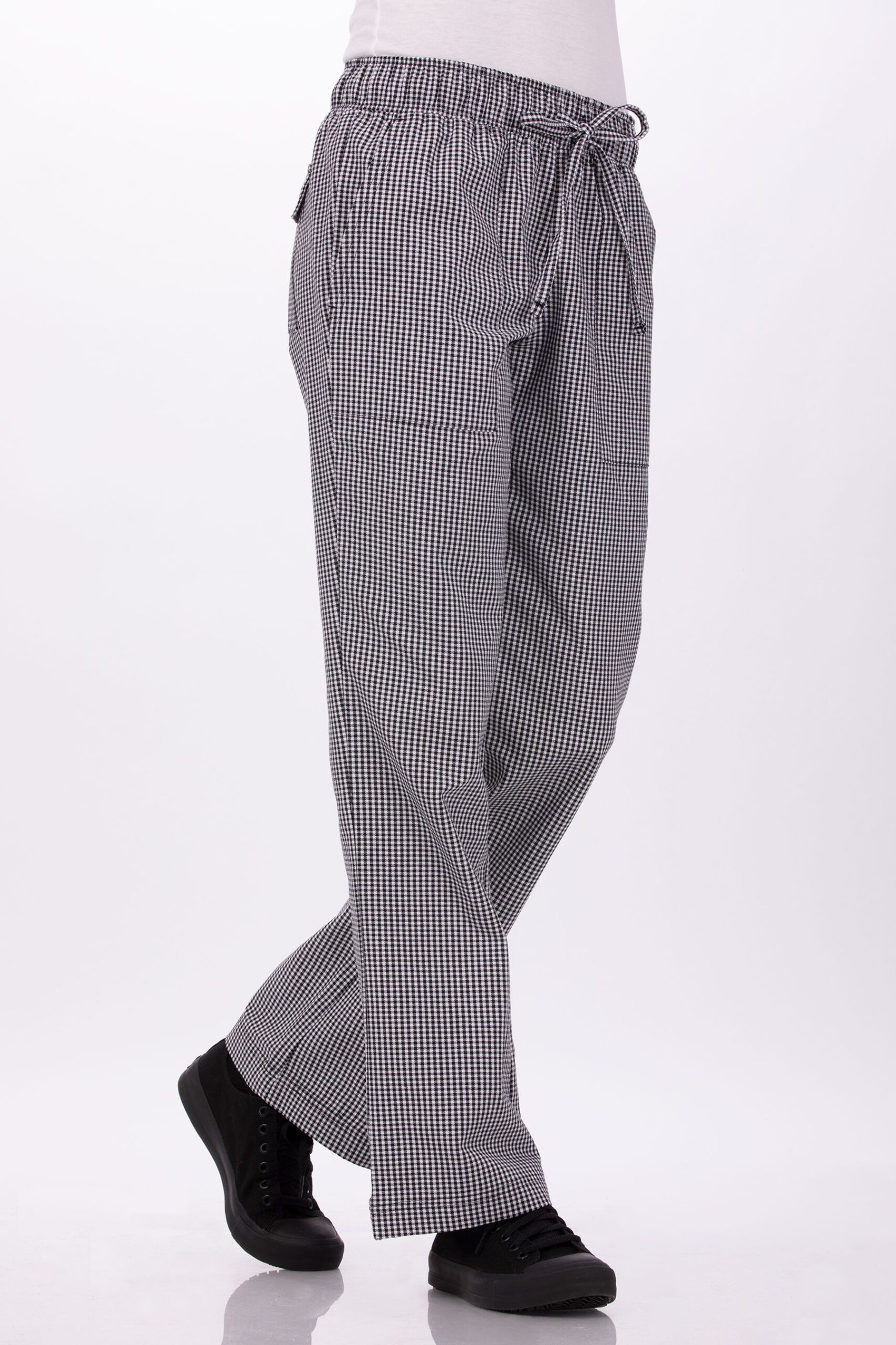 Womens Chef Pants Traditional Check Size 12 Poly/Cotton