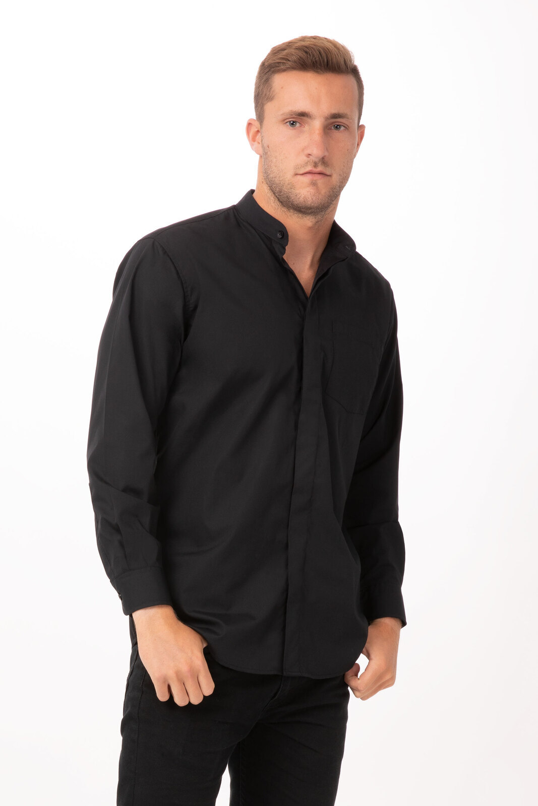 black collar shirt men's